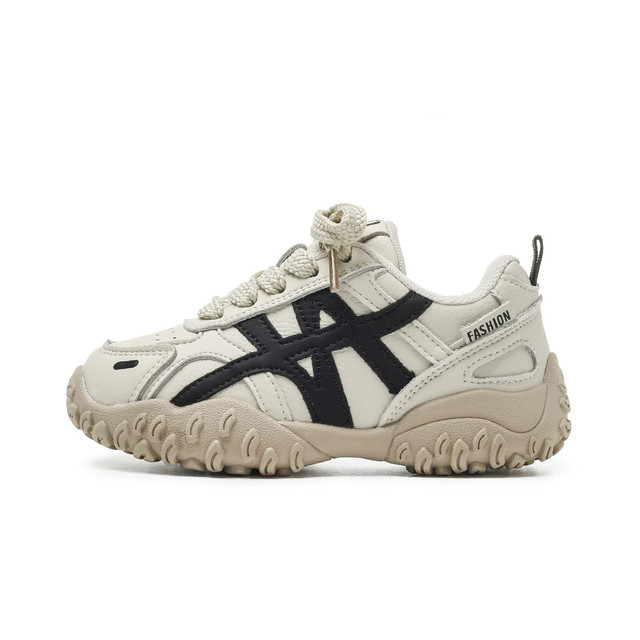 Genuine leather children's sports shoes 2026 winter new style girls' moral training shoes plus velvet anti-slip boys' soft-soled casual forrest shoes