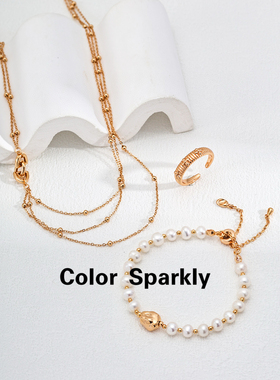 Color Sparkly 小众设计师款S925银多层叠戴项链简约设计感项链