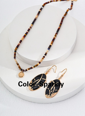 Color Sparkly 小众轻奢设计S925银简约蛋黄石项链高级感复古时尚