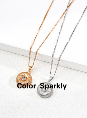 小众设计925银镀金锆石项链