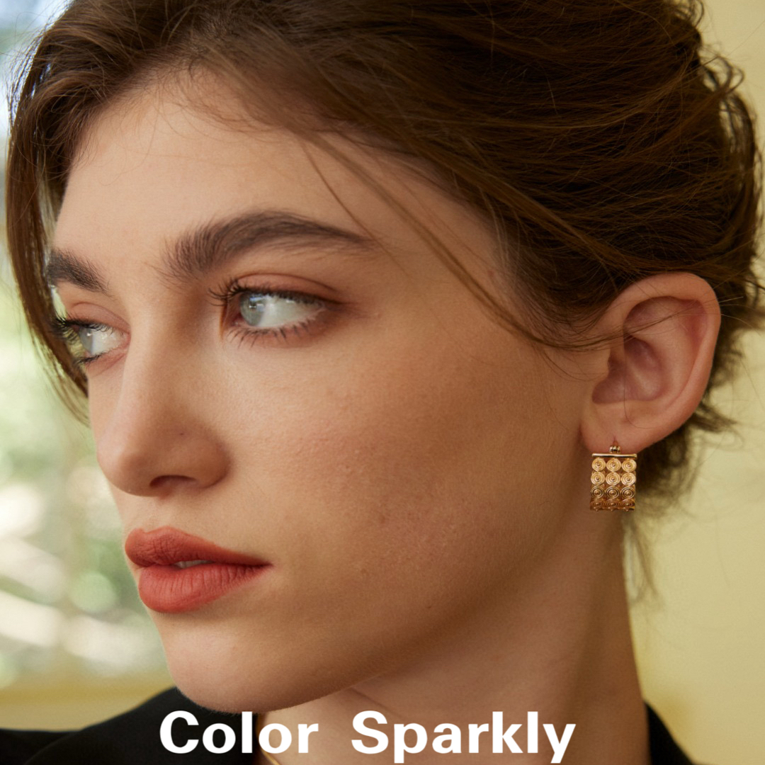 Color Sparkly 小众高级感轻奢时尚金属耳环女气质素圈新款耳环 - 图3