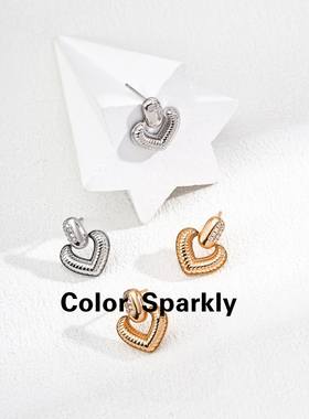 ColorSparkly925银镀金耳环