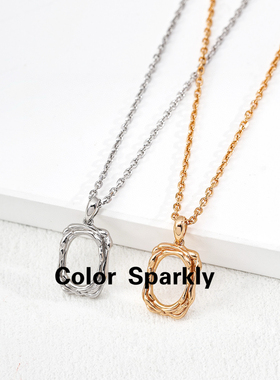 小众设计925银镀金几何项链