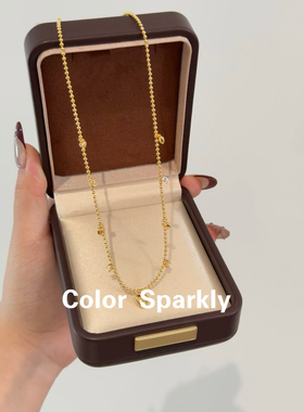 小众设计925银镀金爱心锆石项链