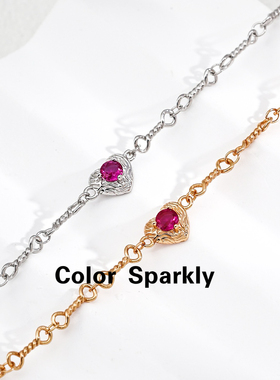 爱心锆石手链女轻奢高级感