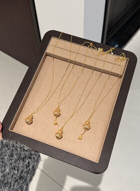 轻奢925银镀金葫芦项链女小众