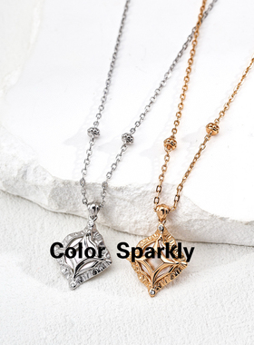 小众设计925银镀金镂空项链