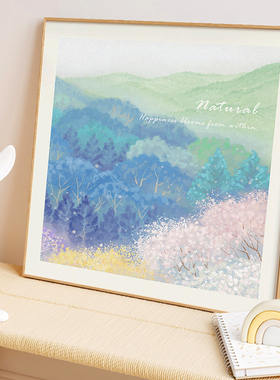 墙蛙客厅现代简约花卉风景装饰画
