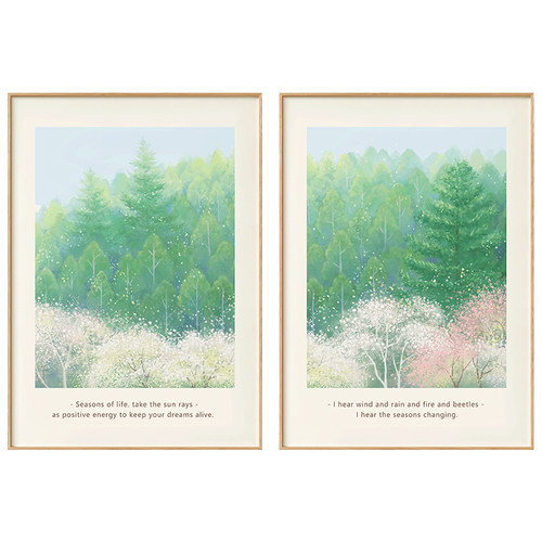 墙蛙客厅装饰画现代沙发背景墙壁画日系原木风简约卧室床头挂画 - 图0