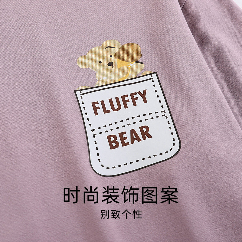 睡衣女款2025新款春秋长袖长裤卡通圆领秋季女士全棉可外穿家居服,淘宝优惠券,粉丝福利购,淘宝优惠卷