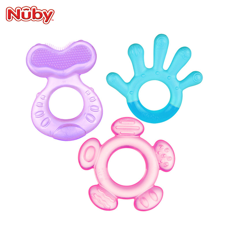 美国nuby磨牙棒防吃手宝宝咬胶牙胶 nuby母婴牙胶