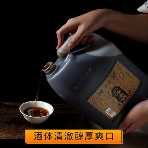 黄酒绍兴桶装花雕越景八年陈上海老酒壶装5L自饮泡阿胶料酒 - 图0