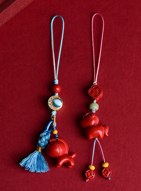 2026年马上有钱马上有福红朱砂手机钥匙包包挂件饰本命年平安吊坠