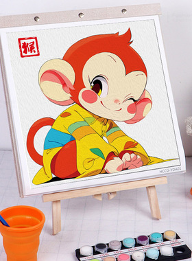 十二生肖数字油画礼盒儿童礼品