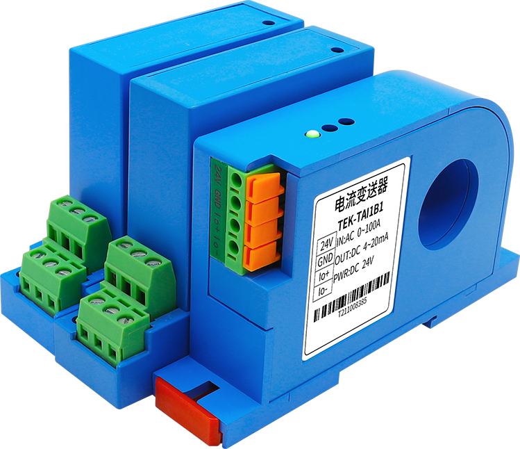 穿孔交流电流变送器单相电流传感器输出4-20mA互感器电压模块50A