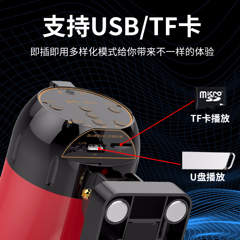 车载录音喇叭扬声器户外摆地摊宣传蓝牙喊话器摆摊扩音高音播放器 - 图0