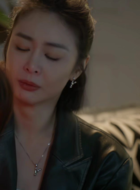 亲爱的仇敌高叶罗曼同款耳环女y字母耳钉项链高级感气质锁骨链