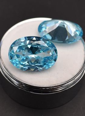 椭圆形海蓝宝麦一点戒面