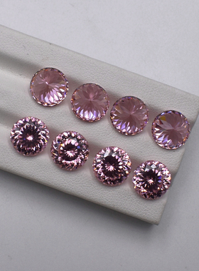 鸟巢切宝石裸石帕帕拉恰锆石裸石 火粉莲花色裸石桃粉色 首饰配石