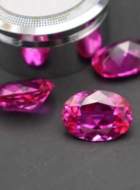 天然底红宝石戒面裸石椭圆形