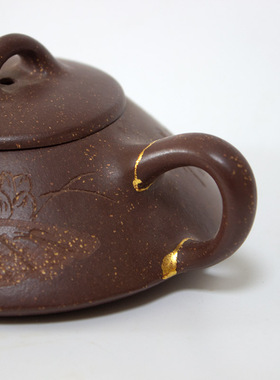 原矿紫砂壶非遗金缮茶壶