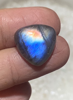 拉长石吊坠裸石15*15三角形蛋面戒指耳环耳钉项链手链饰品手工DIY