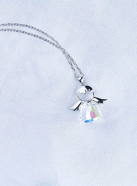 水晶粉色百搭日常吊坠项链