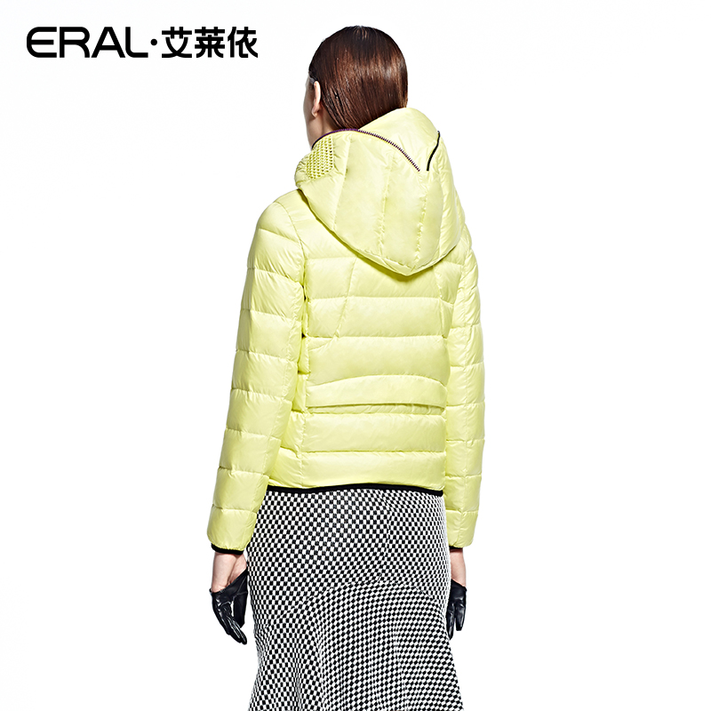 艾莱依冬装新款韩版时尚短款羽绒服女轻薄 羽绒服连帽ERAL2053D