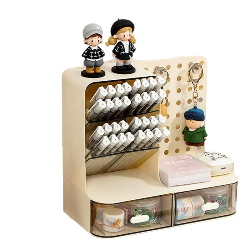 Desktop perforated board storage box desk stationery storage rack pen holder office study desk storage rack