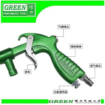 ຍີ່ຫໍ້ Deli ສີຂຽວ sandblasting gun shot blasting PS2 nozzle sandblasting machine mold emery rust removal spray gun