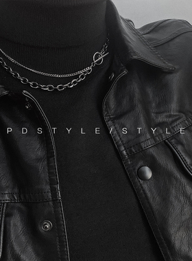 pdstyle复古做旧嘻哈男个短项链
