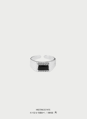 小众设计高级感黑色锆石戒指