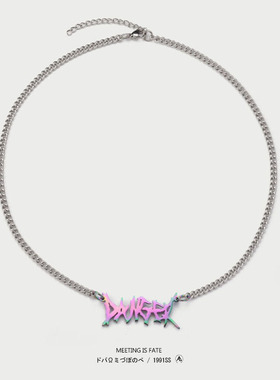 欧美风thorn荆棘淬火钛钢短项链