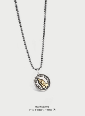 pdstyle嘻哈男士潮牌金色女项链