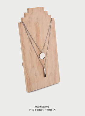 长方体圆牌双层钛钢不掉色项链