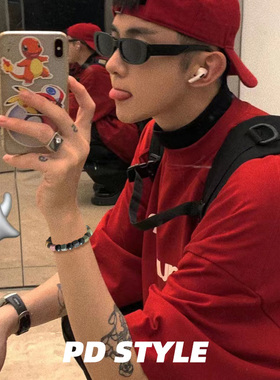 ins风彩色方块火山石串珠手串