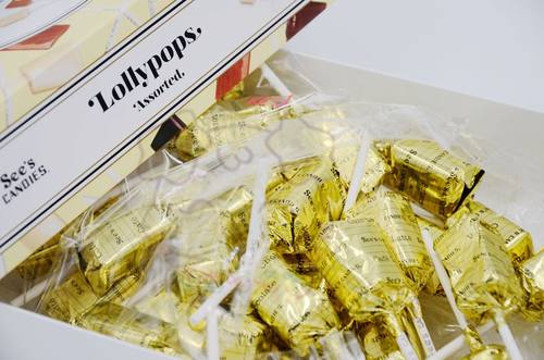 美国See's candies棒棒糖混合奶油 橘子 草莓 焦糖巧克力30支595g - 图2