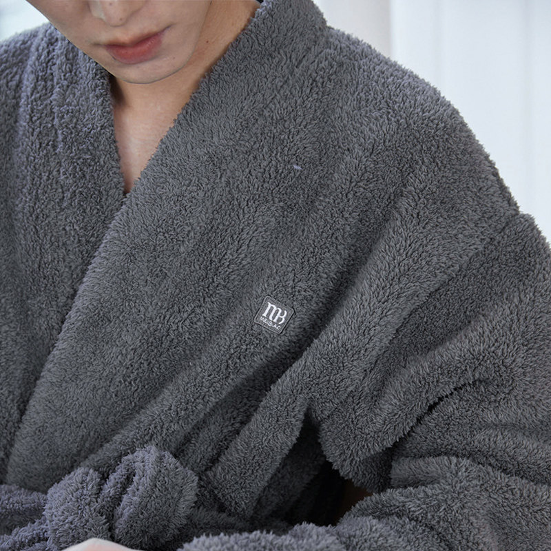 美标冬季睡衣情侣睡袍男女中长款加厚珊瑚绒法兰绒浴袍加绒家居服,淘宝优惠券,粉丝福利购,淘宝优惠卷