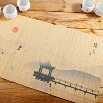 (Taro selection) Chinese style Zen-style Bamboo Tea Mat Bamboo Mat Printed Hand-painted Tea Road Teapot Cushion Heat Insulation Mat Tea Towels