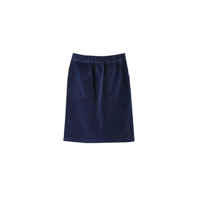 Corduroy mid skirt straight commuter skirt slimming