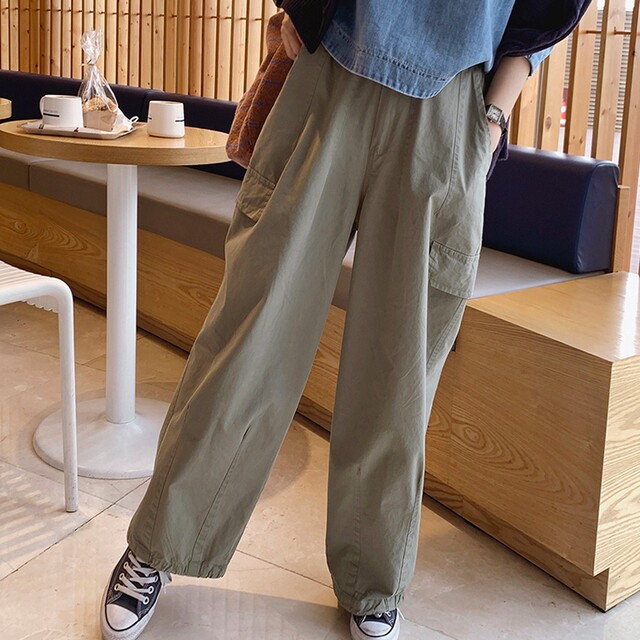 Elastic waist pocket ຊື່ບໍລິສຸດ trousers ຂົນສົ່ງສິນຄ້າ slimming