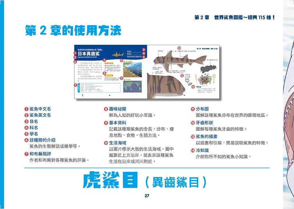 现货 世界鲨鱼大全:手绘125种史上*齐全鲨鱼图鉴 如果出版社 和布芜