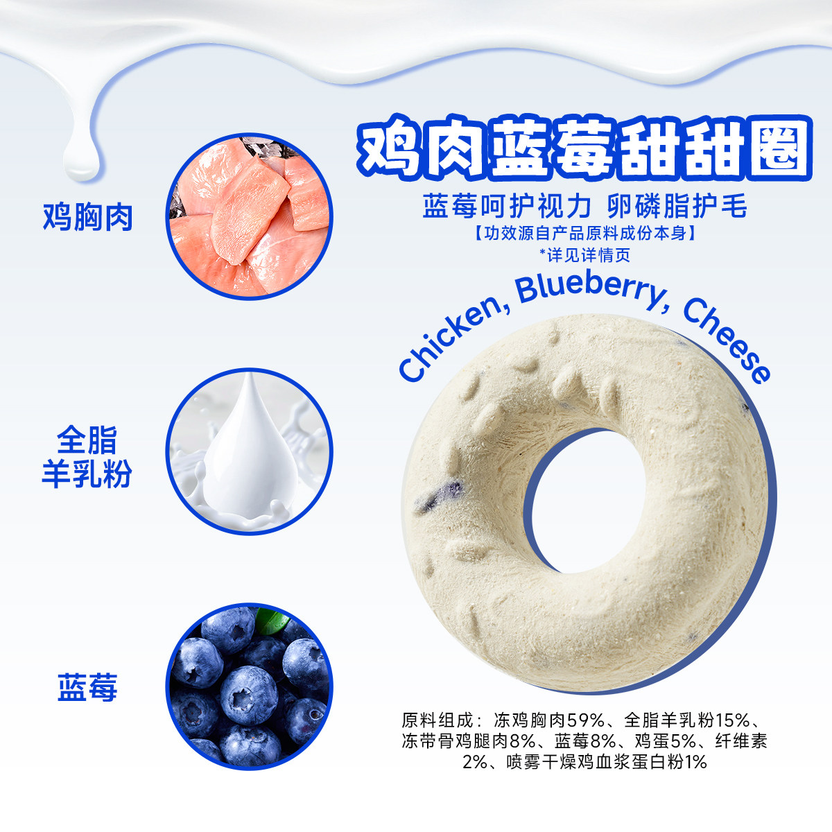 迪迪妈冻干猫咪零食甜甜圈生骨肉蔓越莓羊奶奶酪呵护泌尿猫狗零食,淘宝优惠券,粉丝福利购,淘宝优惠卷