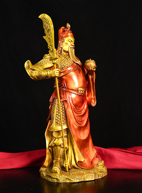 纯铜关帝圣君招财摆件