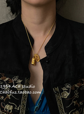 新中式可转动八宝罗盘毛衣链