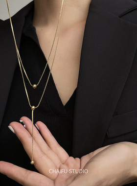 柴夫杂货铺日常小圆珠双层吊坠