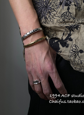 日韩极简风褶皱麻花开口手镯