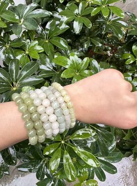 工厂清仓特价款天然正品和田晴水和田玉青海料晴玉石手链随机发货