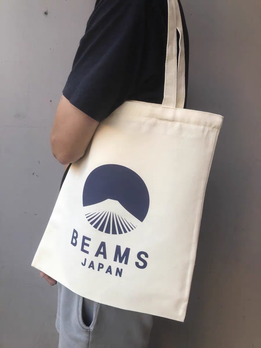 BEAMS JAPAN 2020SS富士山帆布包文艺青年手提帆布包单肩包-图2