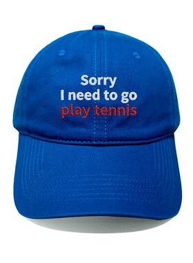 sorry I need to go playtennis刺绣网球帽软顶鸭舌帽遮阳棒球帽